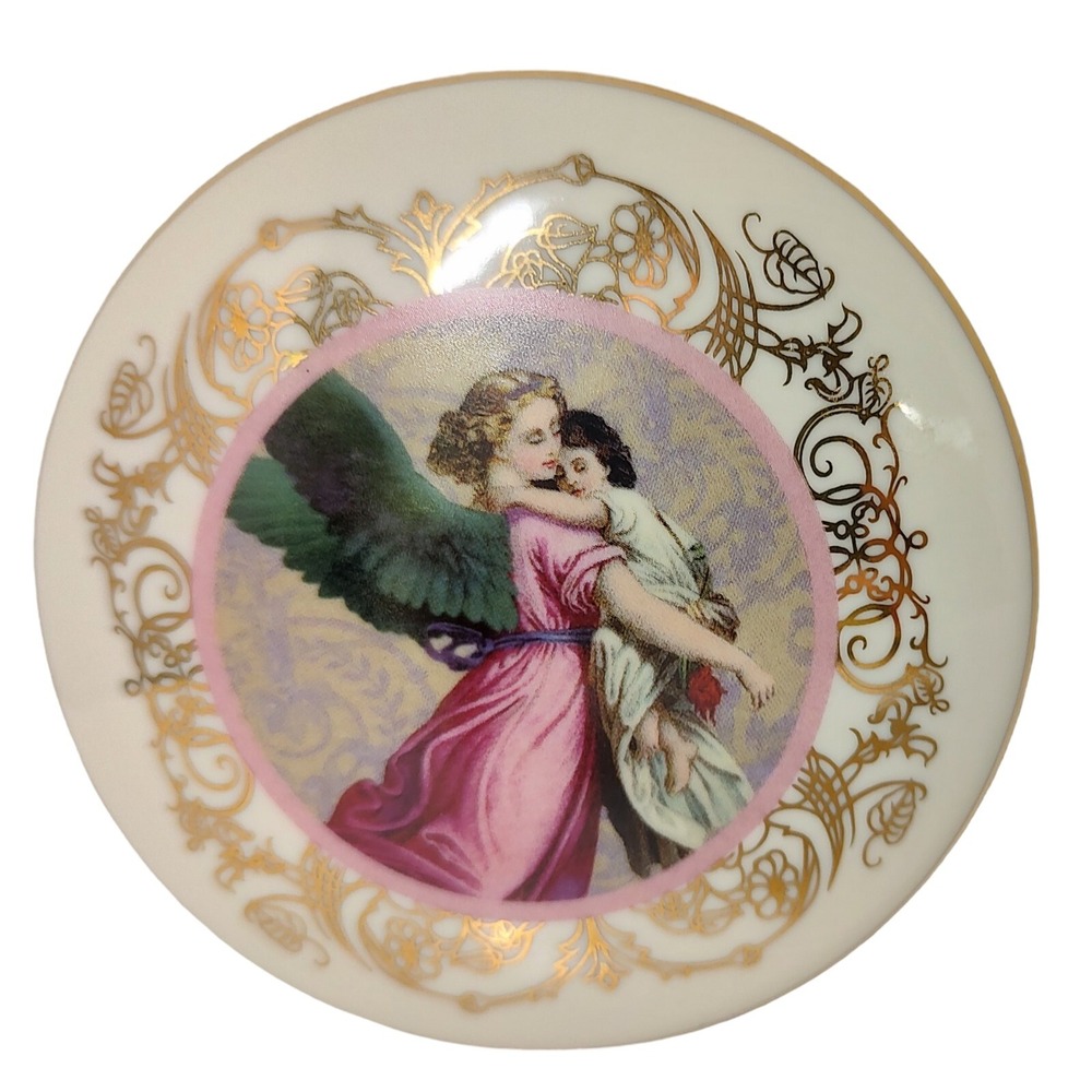 Lenox Round Music Box Hallmark 1997 The‎ Glorious Angel Fine Porcelain Works